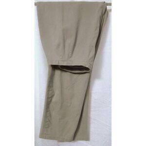 Lands End Khaki Tan Cotton Stretch Pants Flat Front No Pockets Sz 16 R